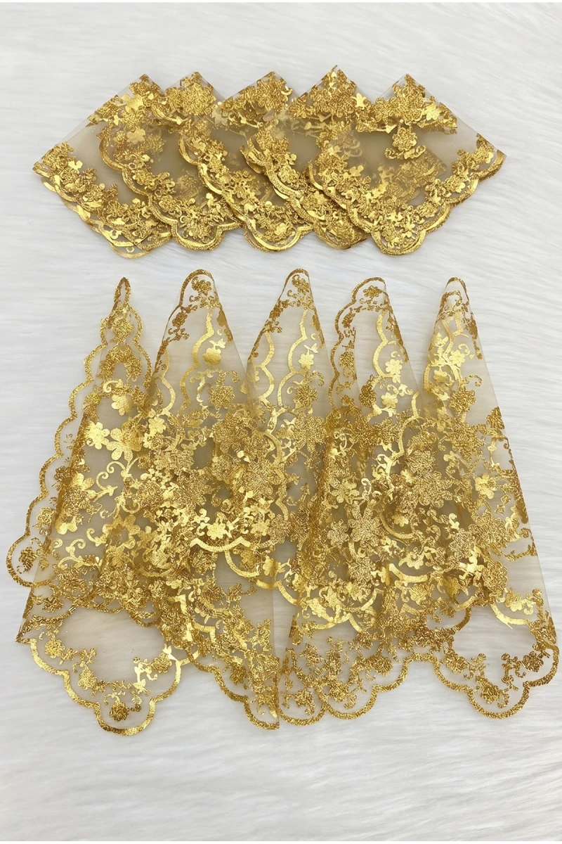 Gold Simli Gelin Damat Halay Mendili, Gold 5li, Düğün Kına Sünnet Söz Nedime Nişan Bride Hediye