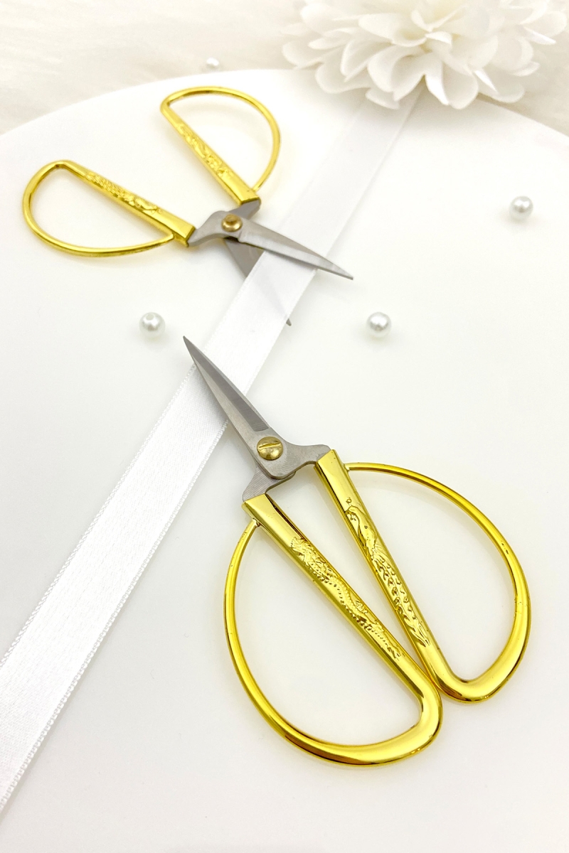 Gold Söz Nişan Makası, Kurdele Açılış Özel Gün Merasim Dikiş Nakış Makası