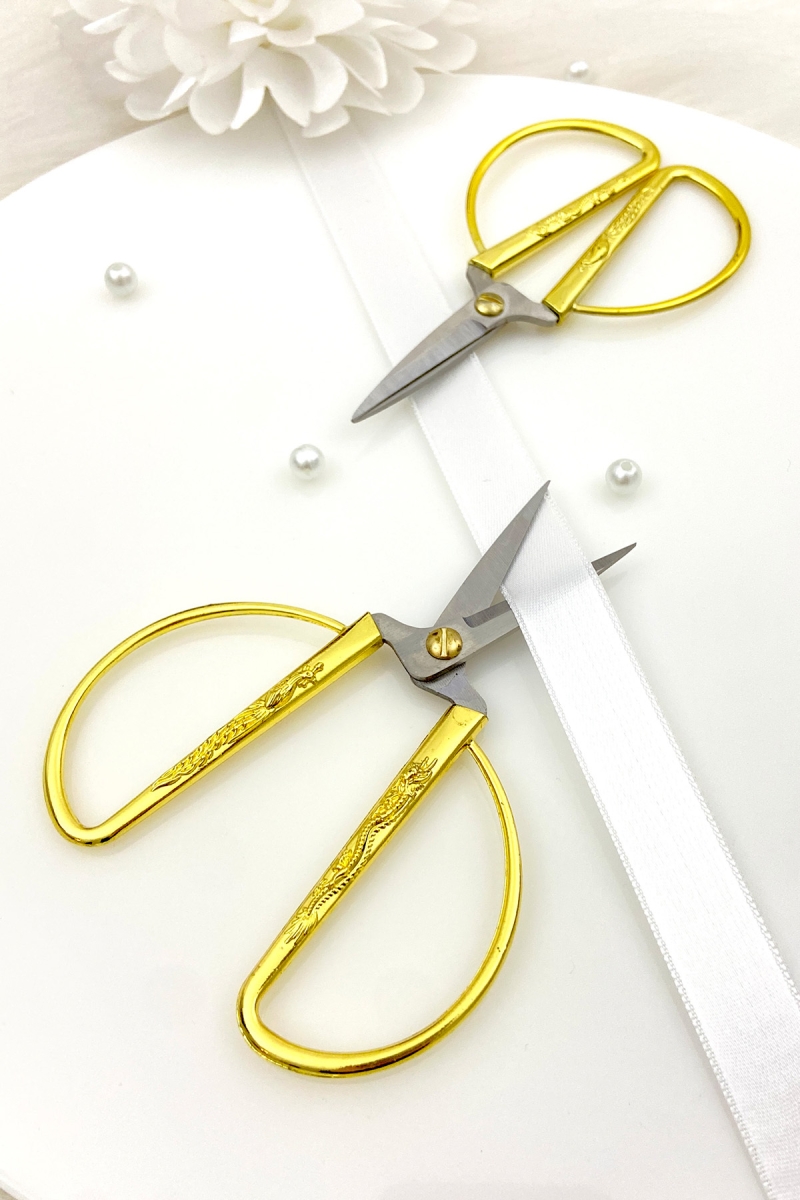 Gold Söz Nişan Makası, Kurdele Açılış Özel Gün Merasim Dikiş Nakış Makası