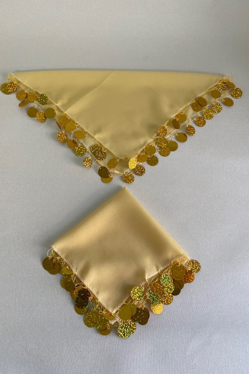 Golda Gold Lüks Şifon Gelin Hediye Kına Halay Mendili 5 Adet