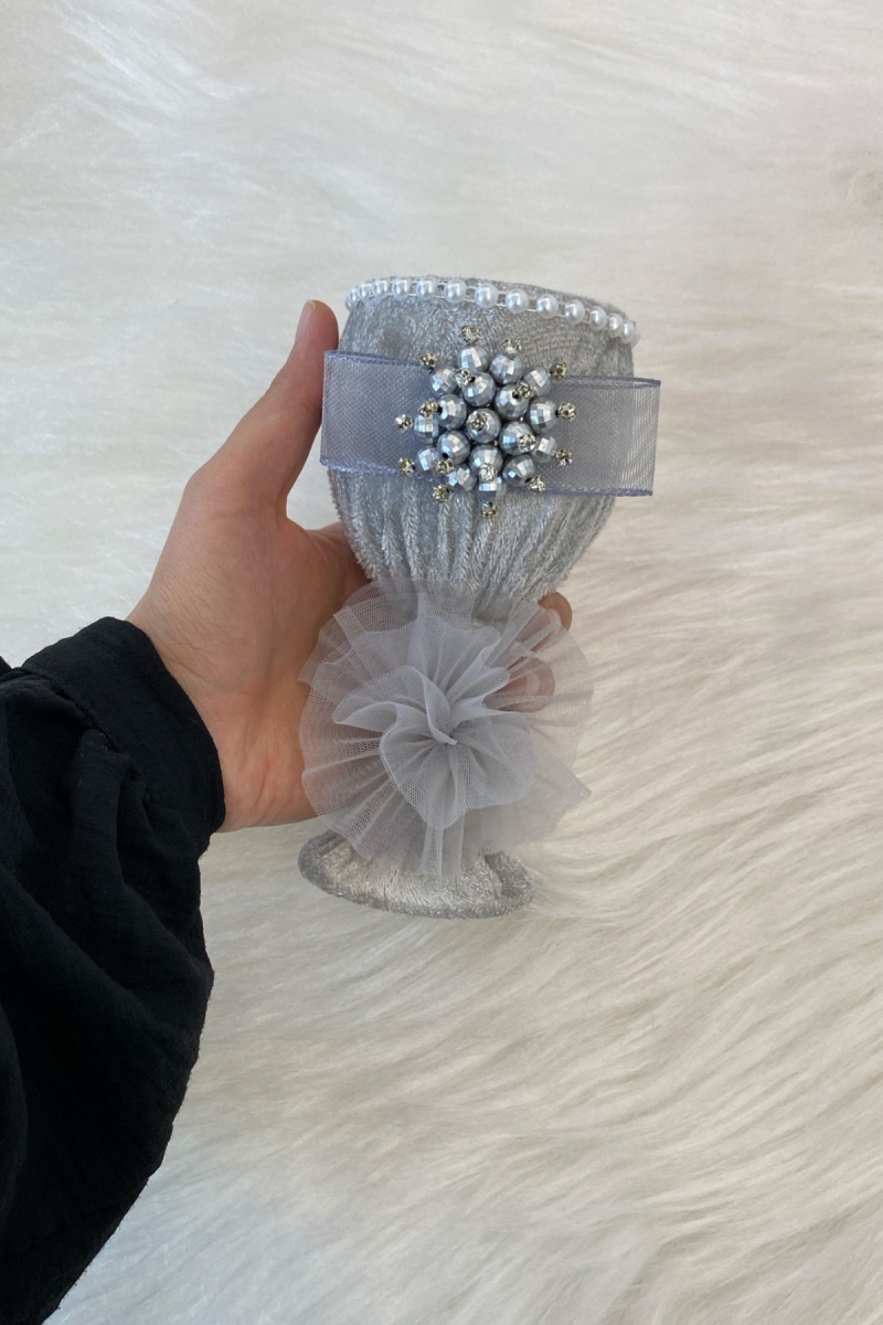 Gri Düğün Nikah Takı İçin İğnelik, Kına Gecesi Gelin Damat Söz Nişan Sünnet İğnedanlık