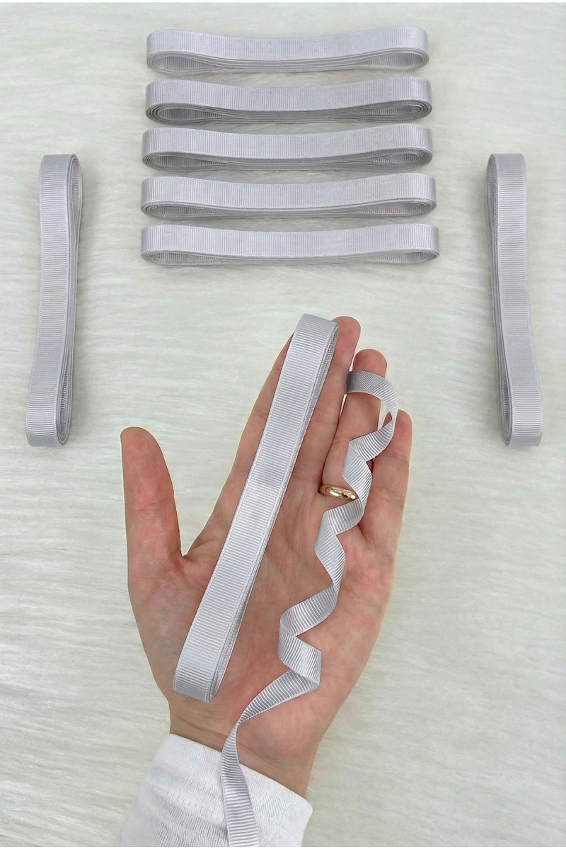 Gri Grogren Kurdele 1 Cm 10 Metre, Bohça Çeyiz Nikah Nişan Özel Gün Hediye Paketleme Süsleme