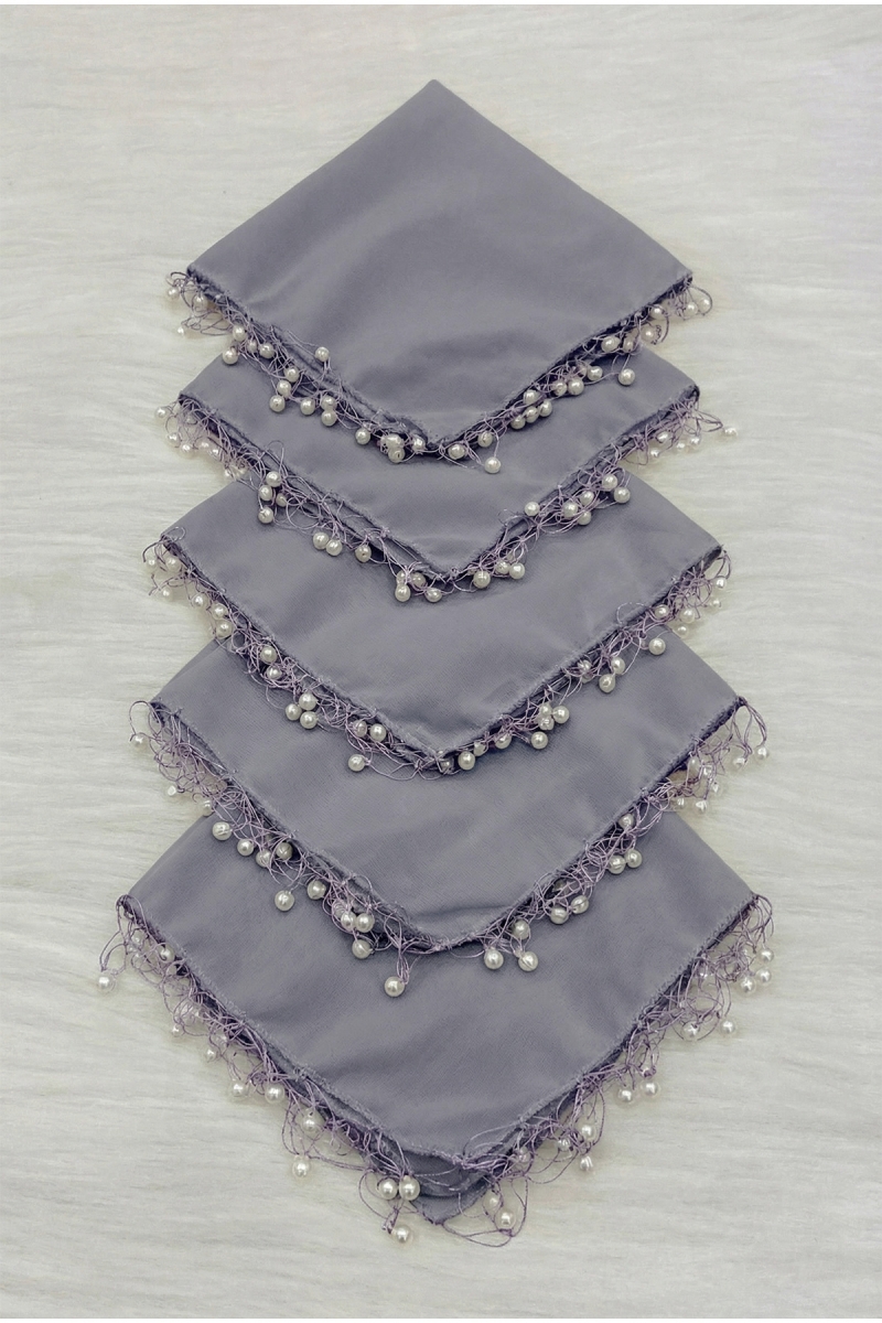 Gri Şifon Gelin Damat Mendili, Düğün Halay Nedime Bride Parti Kına Nişan Sünnet Hediye, 10 Adet