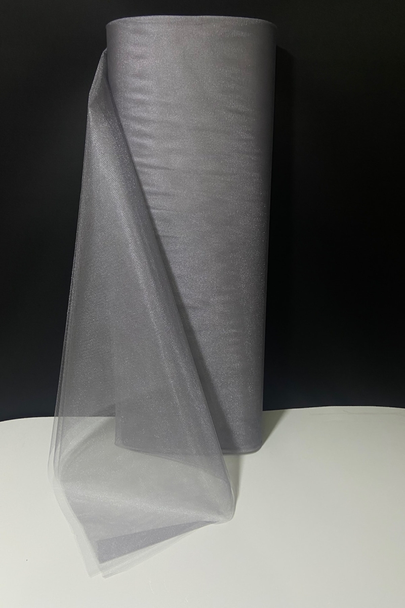 Gri Süsleme Tülü, Bohça Çeyiz Gelin Damat Söz Nişan Nikah Kapı Konvoy Valiz Hediye Süsü, 100x300cm