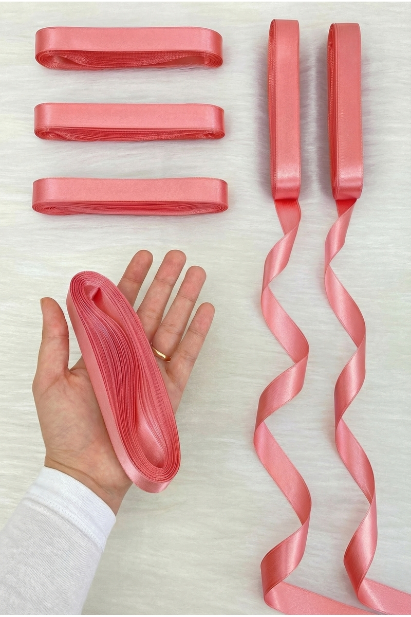 Gül Kurusu Saten Kurdele 2 Cm 10 Mt, Bohça Çeyiz Nikah Kına Sünnet Doğum Günü Parti Hediye Süsleme