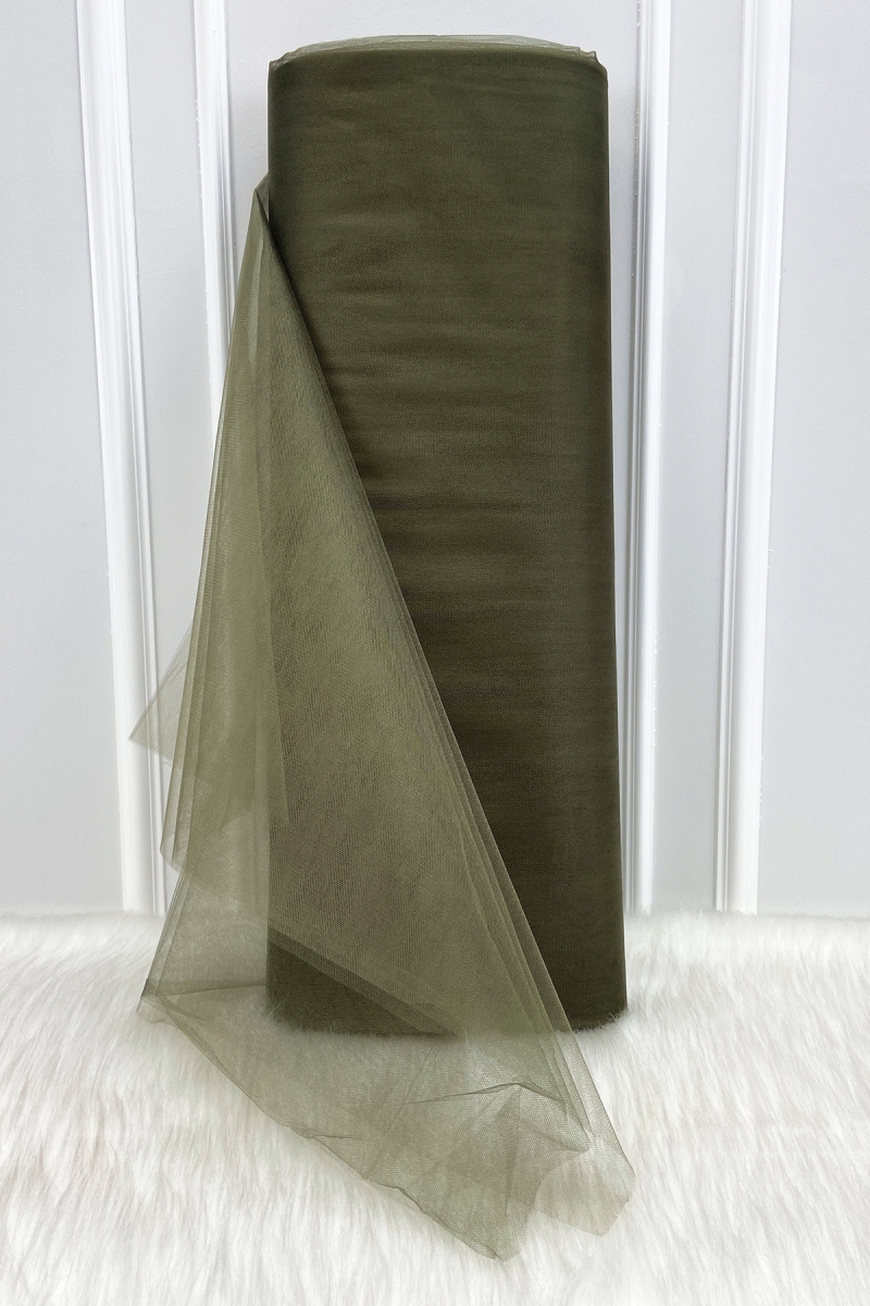 Haki Yeşil Süsleme Tülü, Bohça Çeyiz Gelin Damat Söz Nişan Nikah Kapı Konvoy Valiz Hediye, 100x300cm