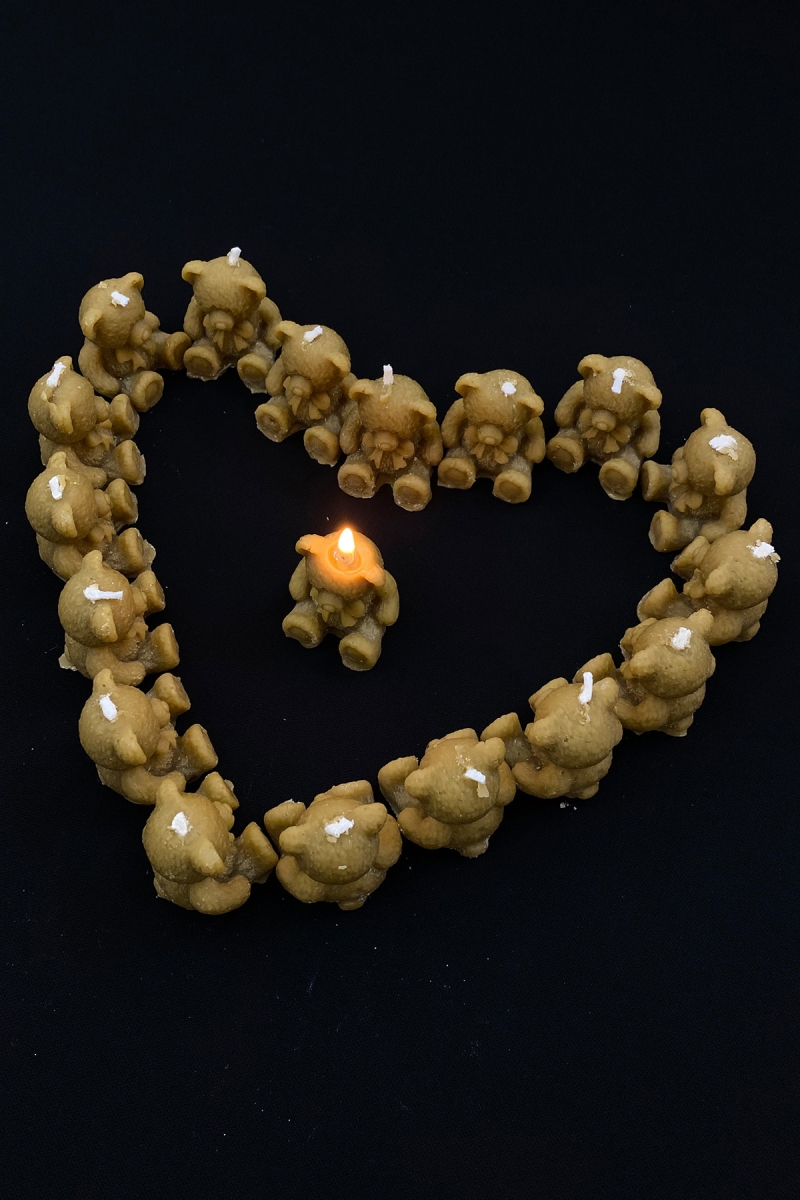 Hediyelik Ayıcık Mum, Düğün Nikah Nişan Söz Doğum Sünnet Kına Bride To Be Davet, Kahverengi 30 Adet