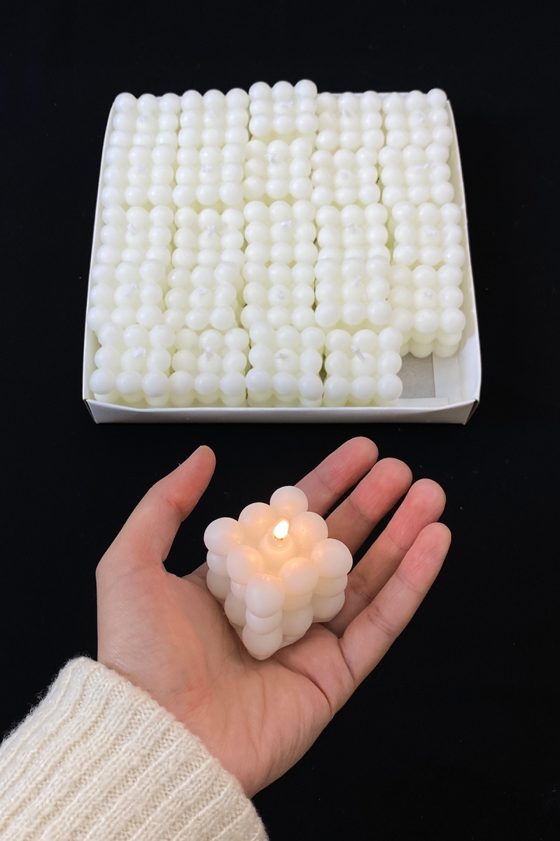 Hediyelik Bubble Mum, Düğün Nikah Nişan Söz Doğum Sünnet Kına Bride To Be Davet, Beyaz 25 Adet