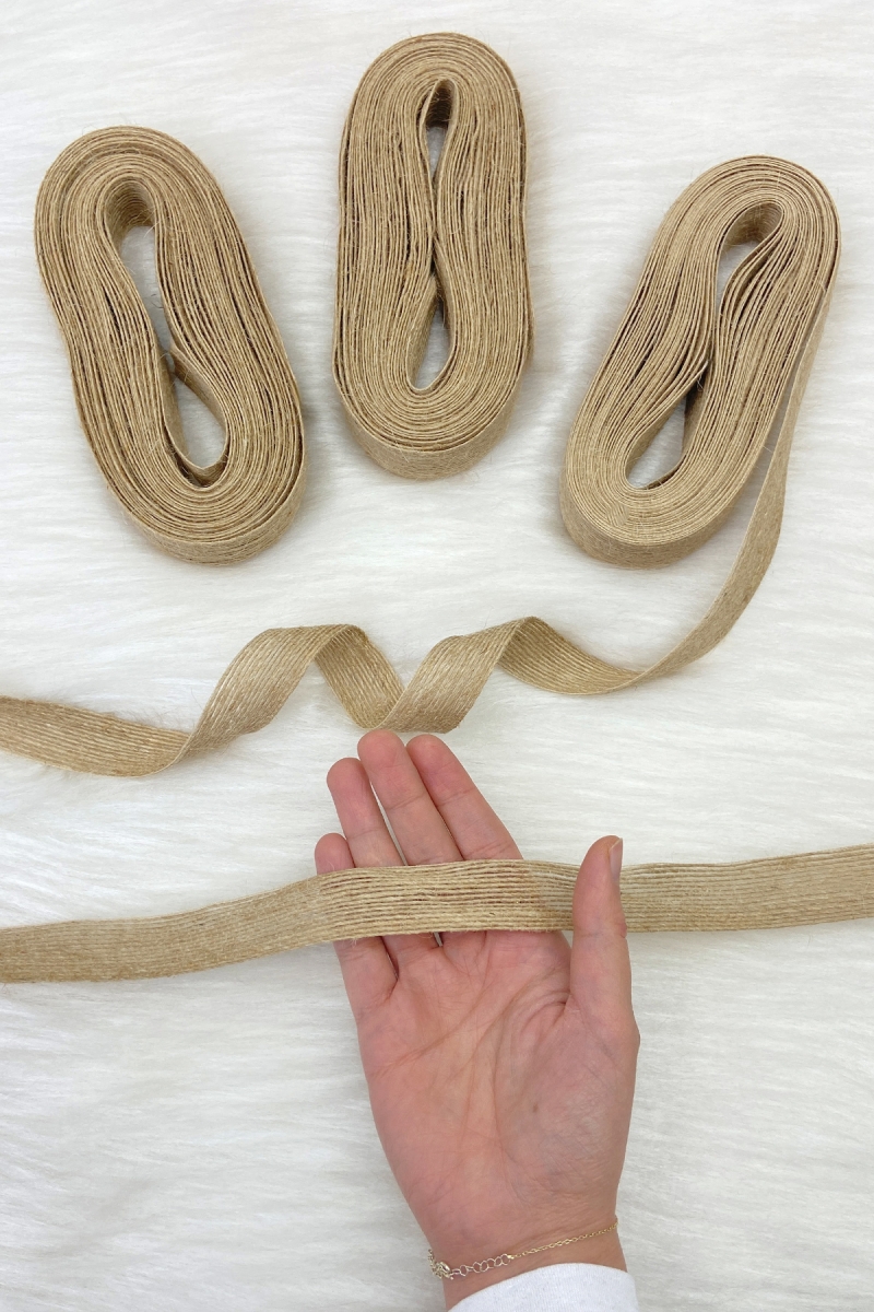 Jüt Hasır Kurdele 2 cm 10 mt, Gelin, Bohça, Nişan, Çeyiz, Hediye, Paketleme, Süsleme, Nikah