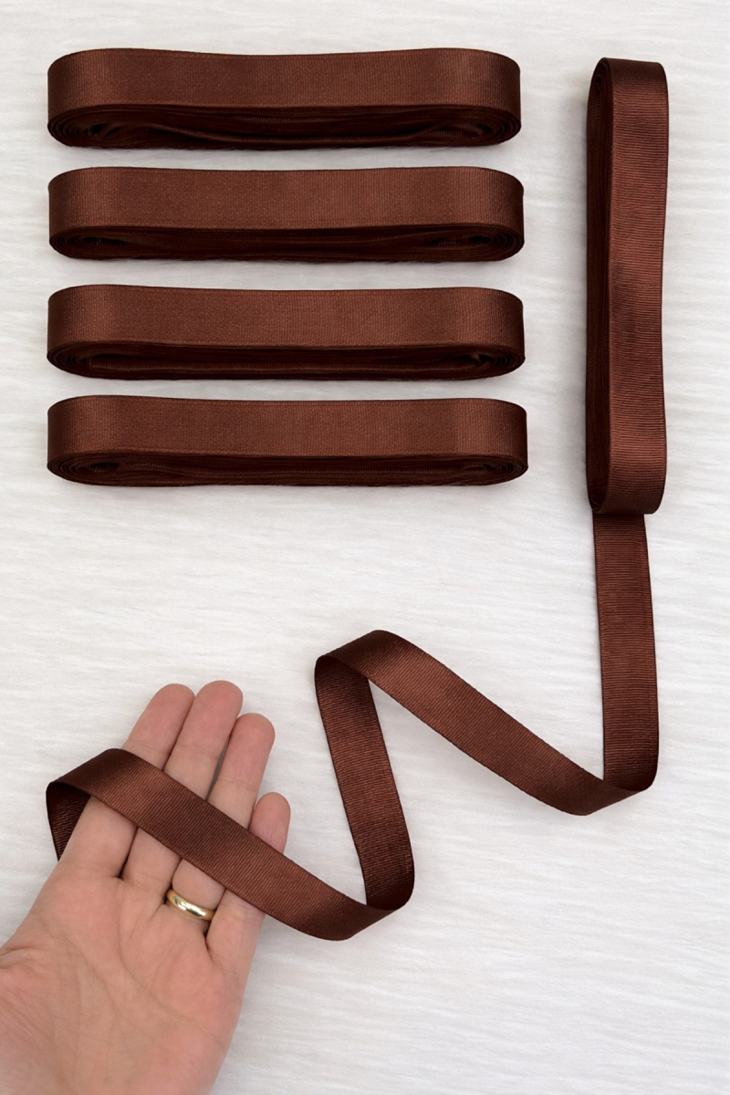 Kahverengi Grogren Kurdele 2 Cm 10 Mt, Bohça Çeyiz Düğün Doğum Günü Parti Hediye Paketleme Süsleme