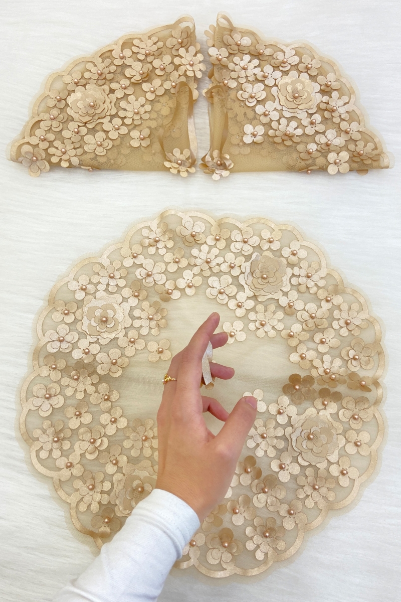 Kapuçino Gelin Damat Mendili, Inci Detaylı Düğün Halay Nedime Söz Nişan Kına Sünnet Bride Mendil