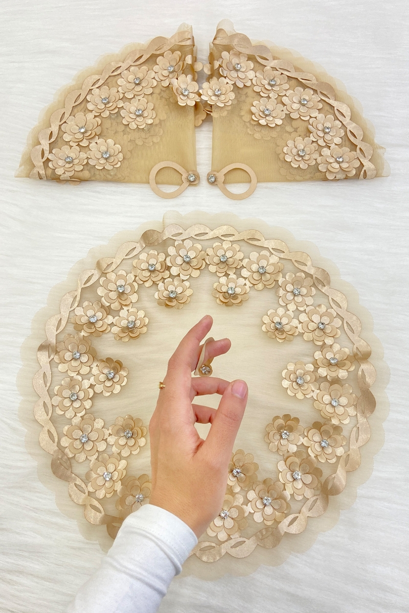 Kapuçino Gelin Damat Mendili, Parlak Taşlı Düğün Halay Nedime Söz Nişan Kına Sünnet Bride Mendil