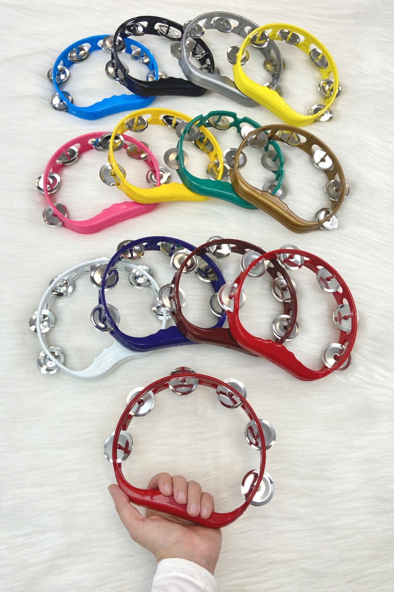 Karışık Renk Gelin Nedime Tefi Defi,kına Gecesi Düğün Damat Sünnet Halay Metal Zilli Plastik 10 Adet