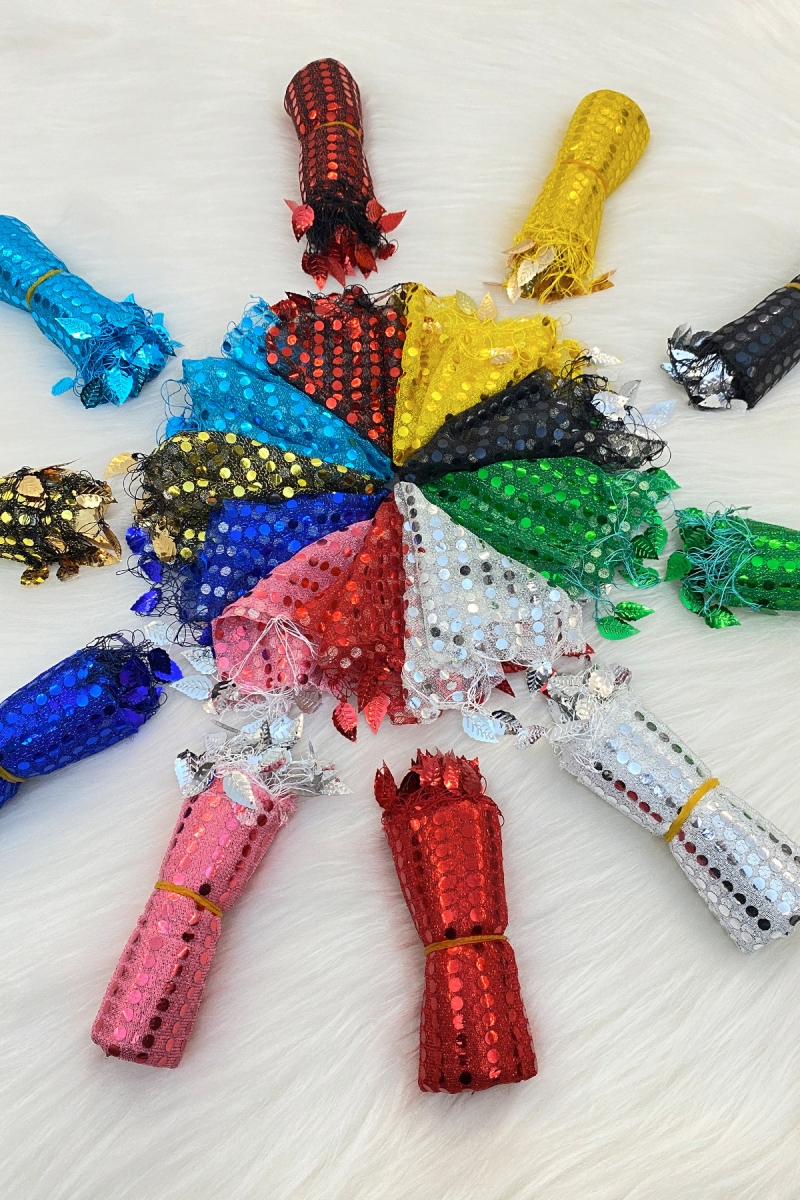 Karışık Renk Halay Mendili, Gelin Mendili, Pullu Halay Mendili 5 Adet, Düğün Kına Sünnet Nişan