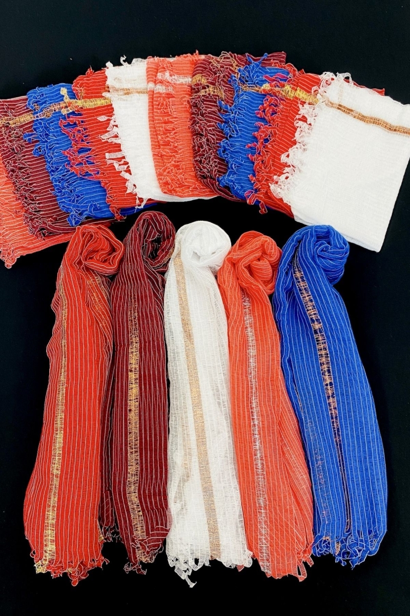 Karışık Renk Nedime Şalı, Gelin Arabası Düğün Konvoy Sünnet Havlu Süsü, Kına Hediyelik 10 Adet