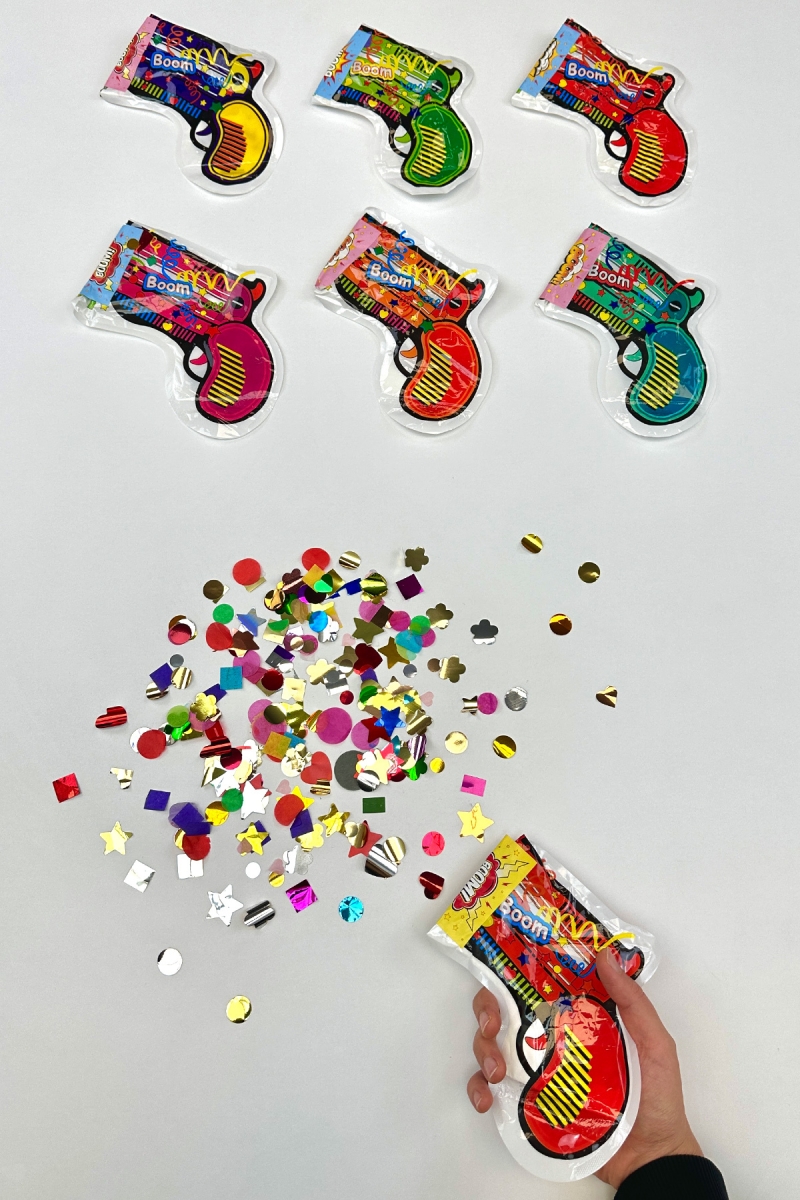 Karışık Renk Tabanca Konfeti, 1 Adet, Kına Gecesi Düğün Parti Söz Nikah Nişan Bride Doğum Günü