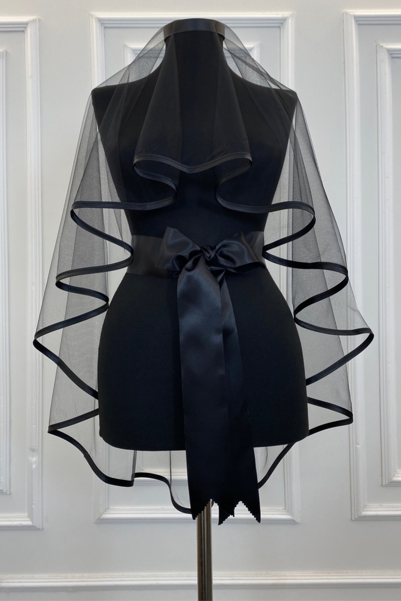 Kına Duvağı Seti Siyah Biyeli Duvak Kuşak Eldiven Tam Set Kına Gecesi Düğün Nikah