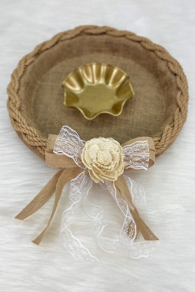 Kına Gecesi Tepsisi, Söz Nişan Nikah Düğün Bride Bekarlığa Veda Hediyelik Dekoratif Hasır Gül Jüt