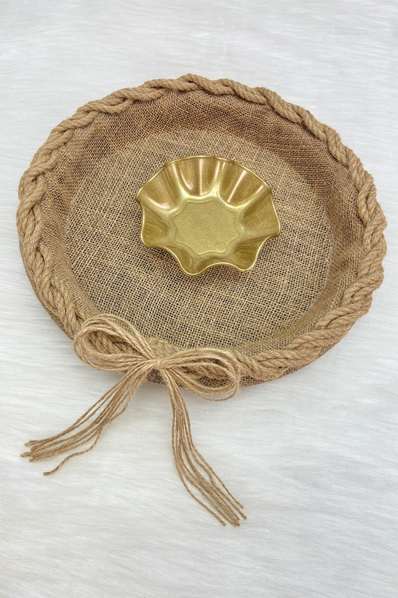 Kına Gecesi Tepsisi, Söz Nişan Nikah Düğün Bride Bekarlığa Veda Hediyelik Dekoratif Hasır Örgü Jüt