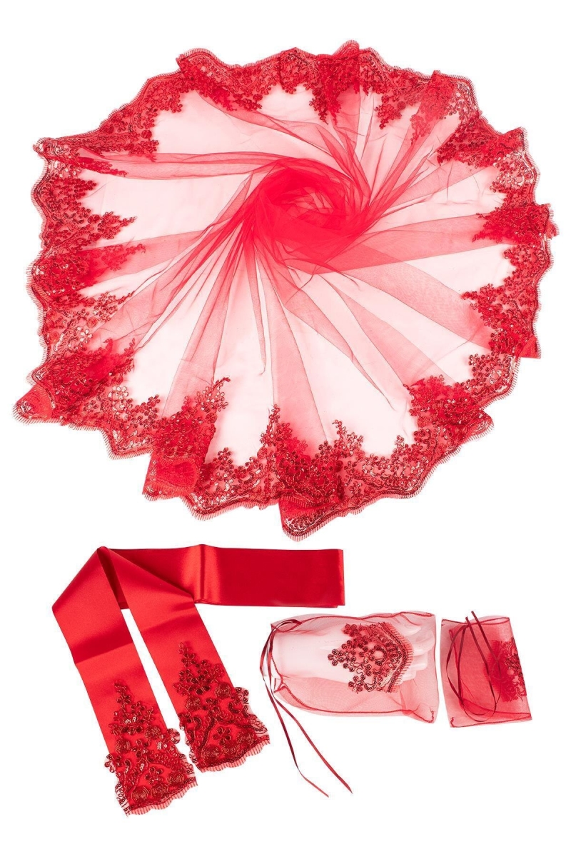 Kına Örtüsü Tel Kırma Duvak 3 Lü Seti