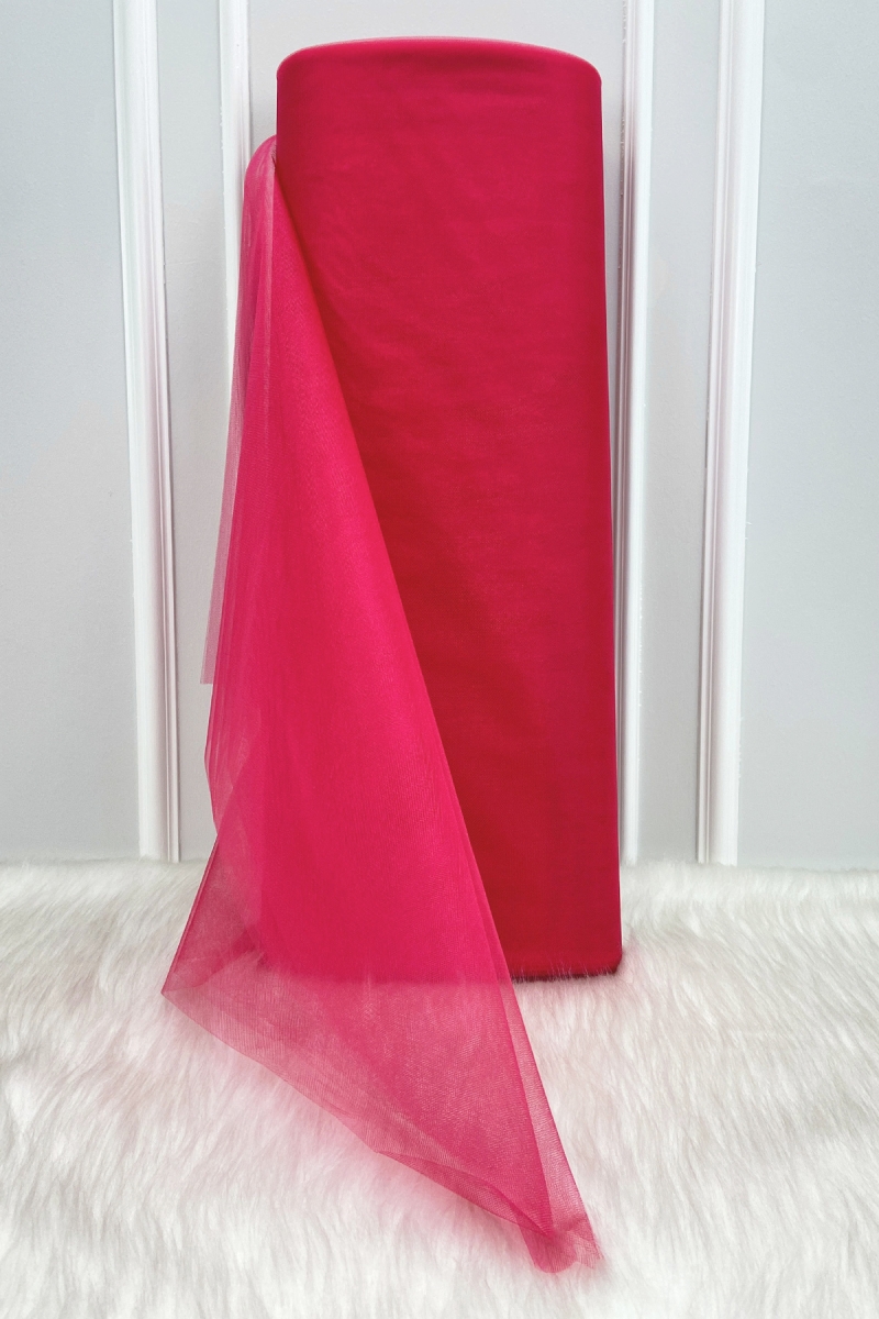 Kiraz Rengi Süsleme Tülü, Bohça Çeyiz Gelin Damat Söz Nişan Nikah Kapı Konvoy Valiz Hediye 100x300cm