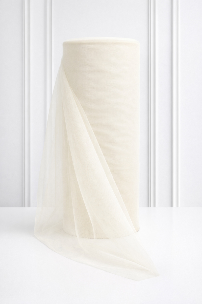 Kırık Beyaz Bohça Süsleme Tülü, Nişan Bohça Süsü, Kapı Doğum Günü Parti Süsleme Tülü, 100x300cm