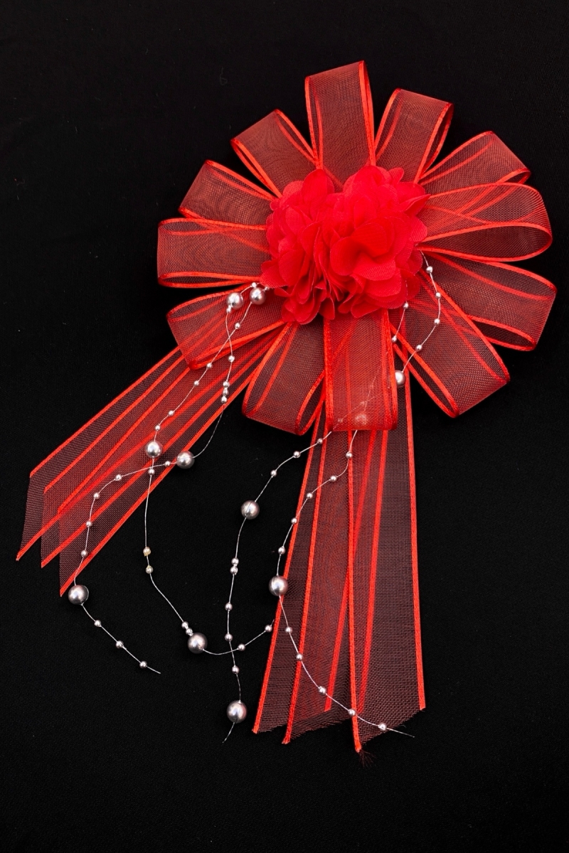 Kırmızı Bohça Süsü, Gelin Damat Çeyiz Düğün Nişan Konvoy Gelin Arabası Sünnet Kına Süsü 1 Adet