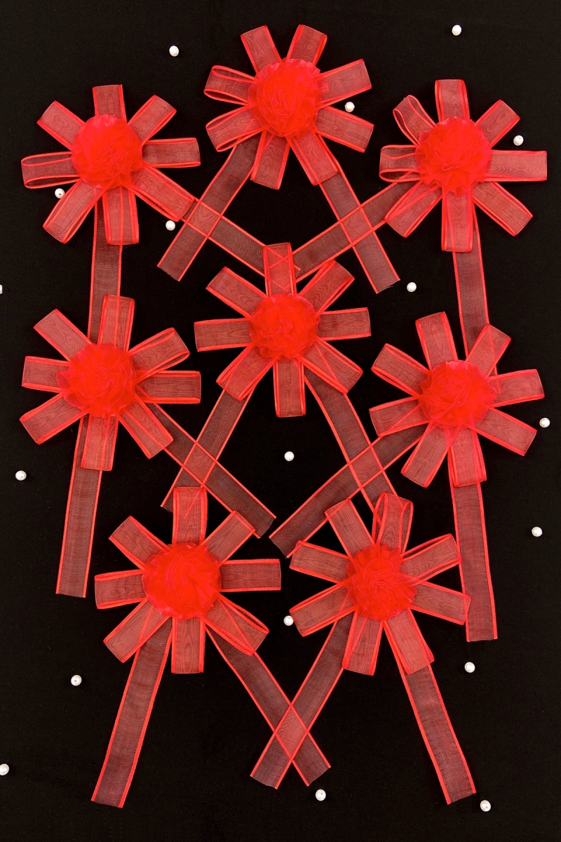 Kırmızı Bohça Süsü, Gelin Damat Çeyiz Düğün Nişan Konvoy Gelin Arabası Sünnet Kına Süsü 5 Adet