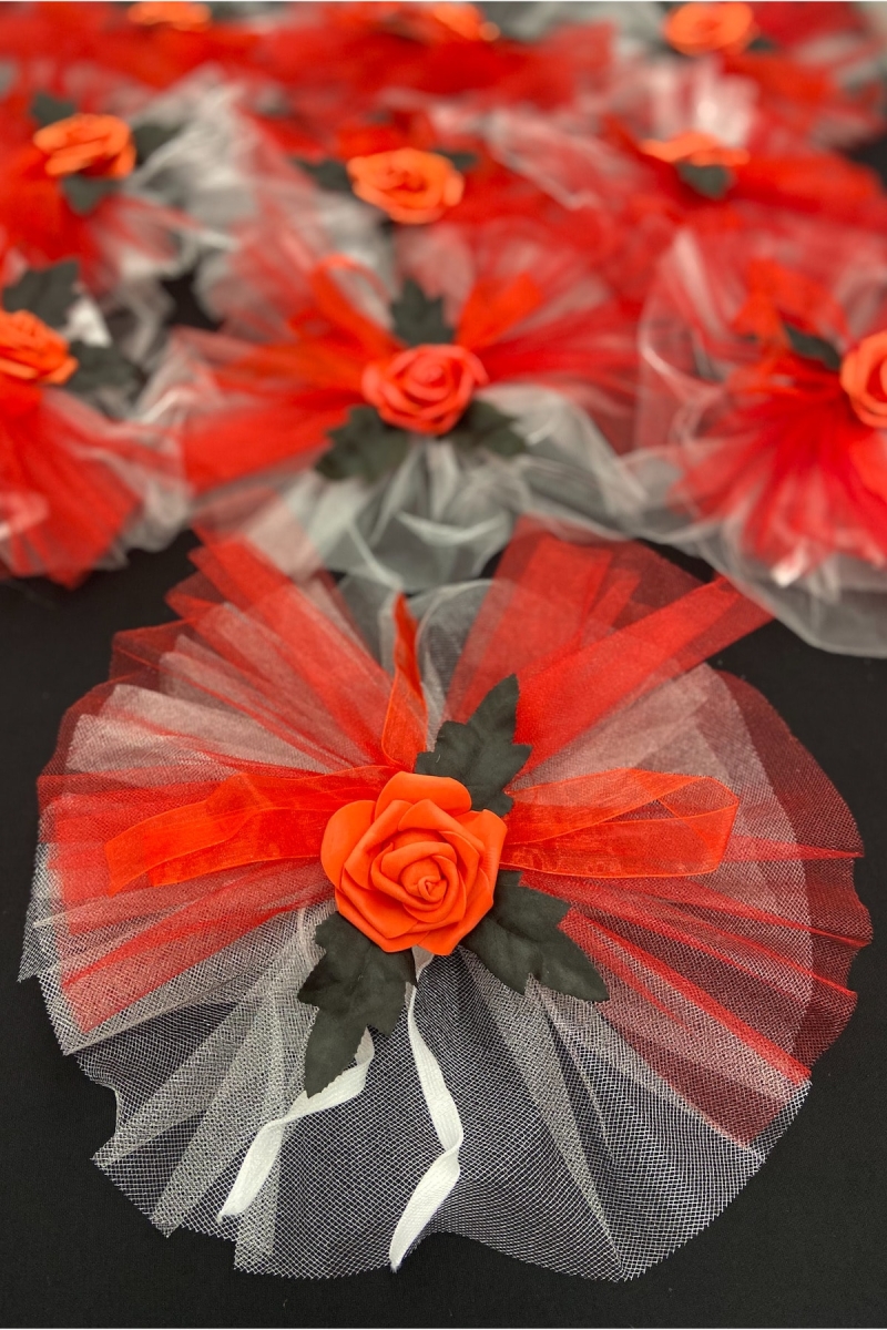 Kırmızı Bohça Süsü, Konvoy Süsü, Gelin Damat Valiz Çeyiz Süsü 5 Adet