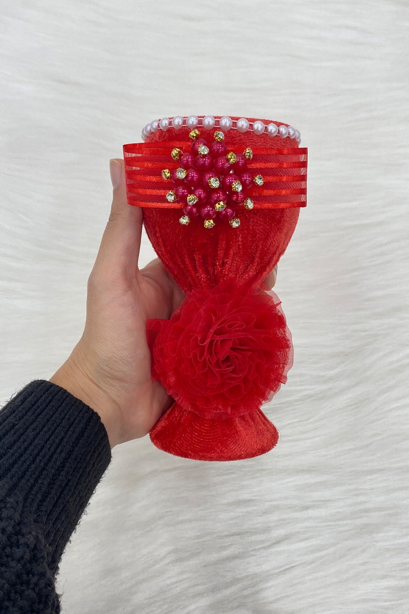 Kırmızı Düğün Nikah Takı İçin İğnelik, Kına Gecesi Gelin Damat Söz Nişan Sünnet İğnedanlık