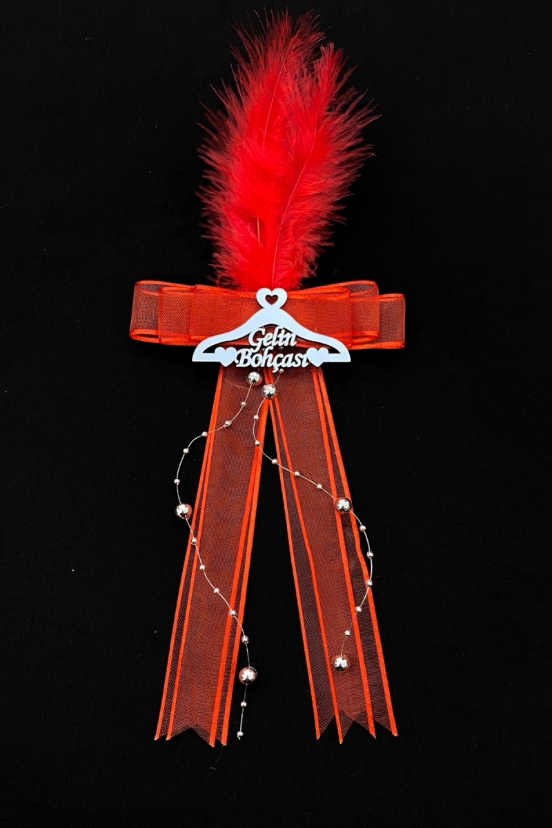 Kırmızı Gelin Bohça Süsü, Çeyiz Damat Düğün Nişan Konvoy Gelin Arabası Kına Süsü 5 Adet