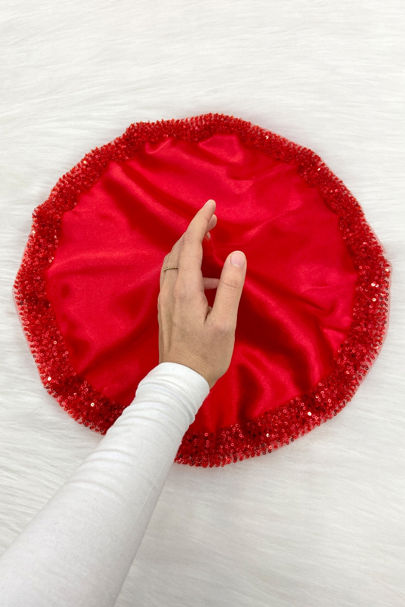 Kırmızı Gelin Damat Mendili Pullu, Halay El Mendili, Düğün Kına Sünnet Söz Nişan Bride Bekarlığa