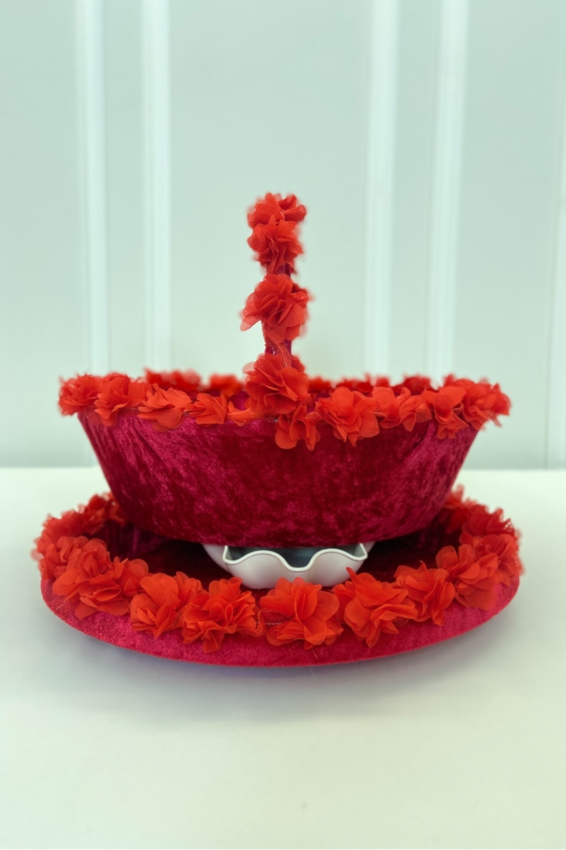 Kırmızı Gelin Kına Gecesi Tepsi Ve Sepeti, Düğün, Sünnet, Nişan, Kadife Üç Boyutlu Lazer Çiçekli