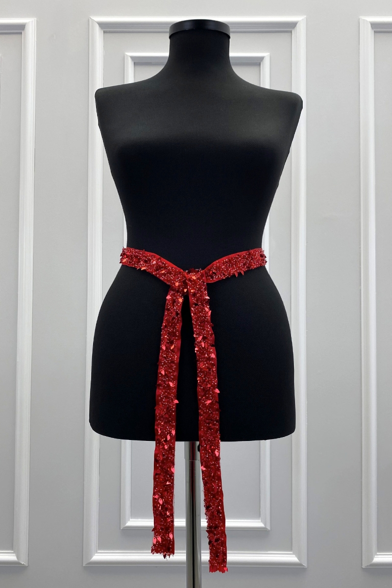 Kırmızı Gelin Kuşağı, Pul Payet Ve İncili Gelin Kurdelesi, Gelin Beli Kemeri, Kardeş Kuşağı