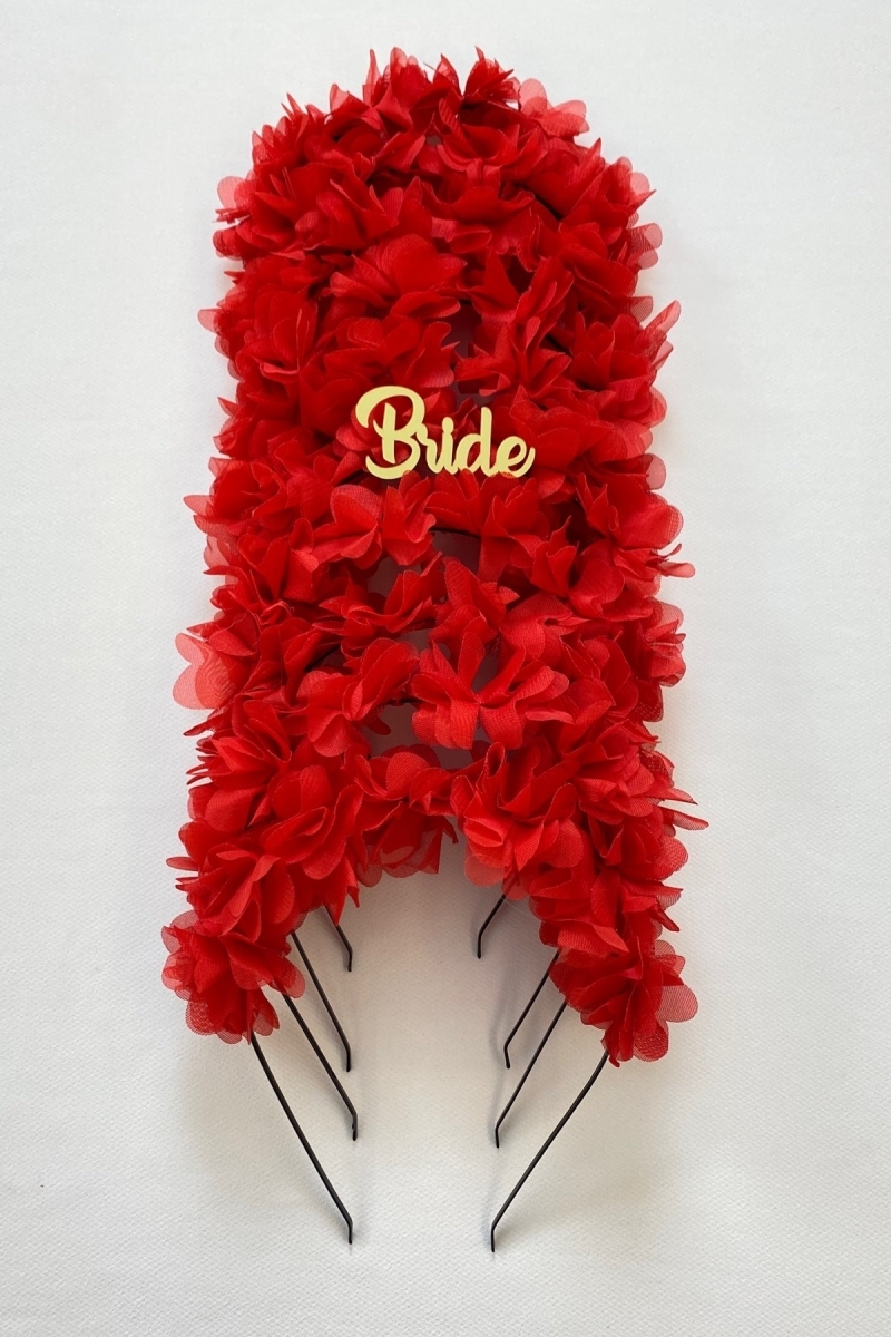 Kırmızı Gelin Nedime Tacı ( Metal ), Kına Gecesi, Bekarlığa Veda Partisi, Bride To Be, Düğün