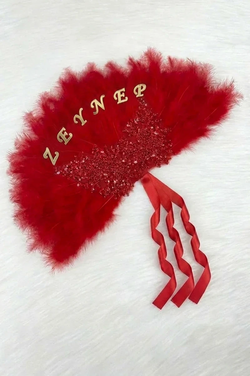Kırmızı Gelin Yelpazesi, Işıl Işıl Vip Çam Güpürlü, Bekarlığa Veda Partisi, Bride To Be, Nedime, Kına Gecesi, Ahşap Tüylü