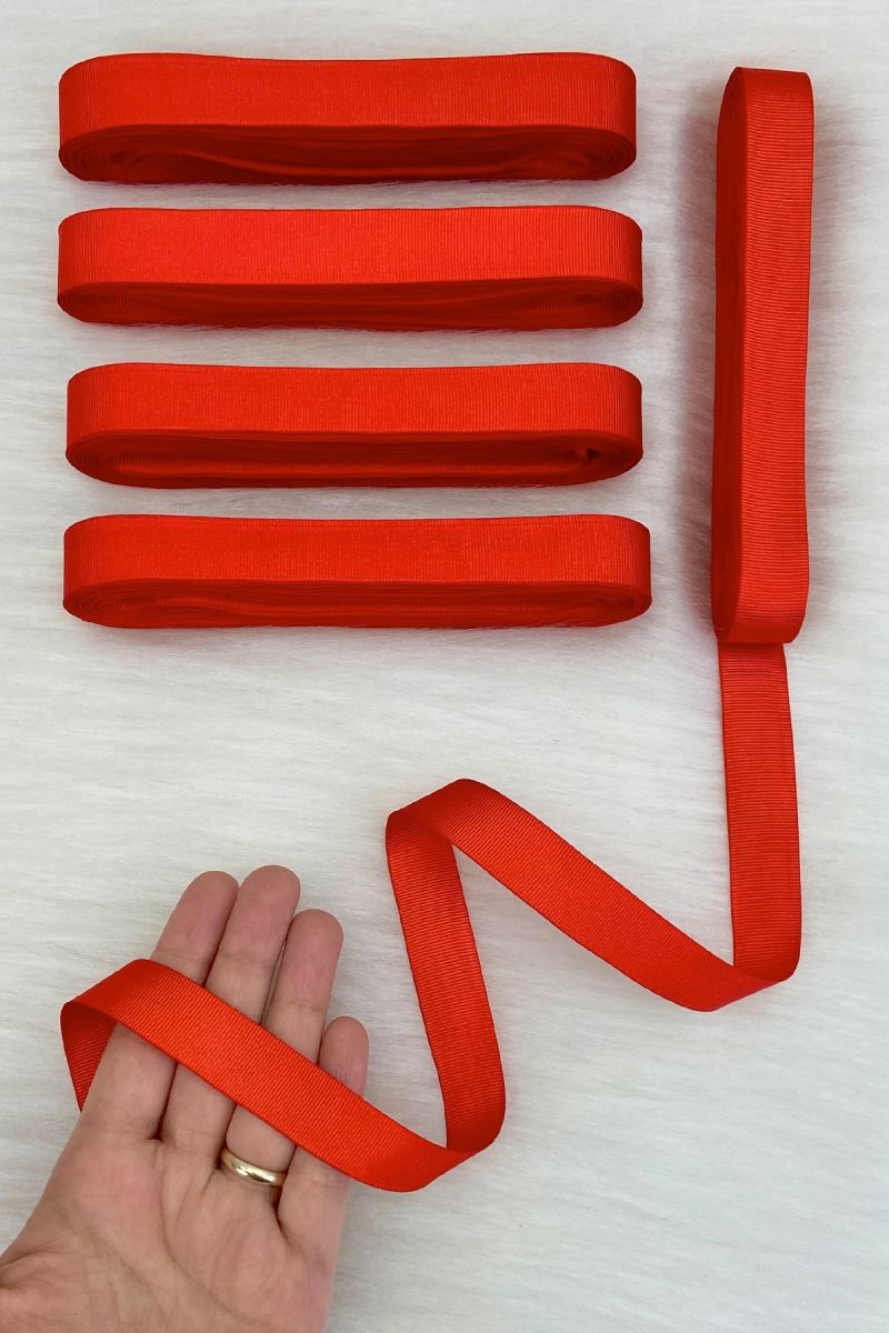 Kırmızı Grogren Kurdele 2 Cm 10 Mt, Bohça Çeyiz Düğün Doğum Günü Hediye Paketleme Süsleme Kurdelesi