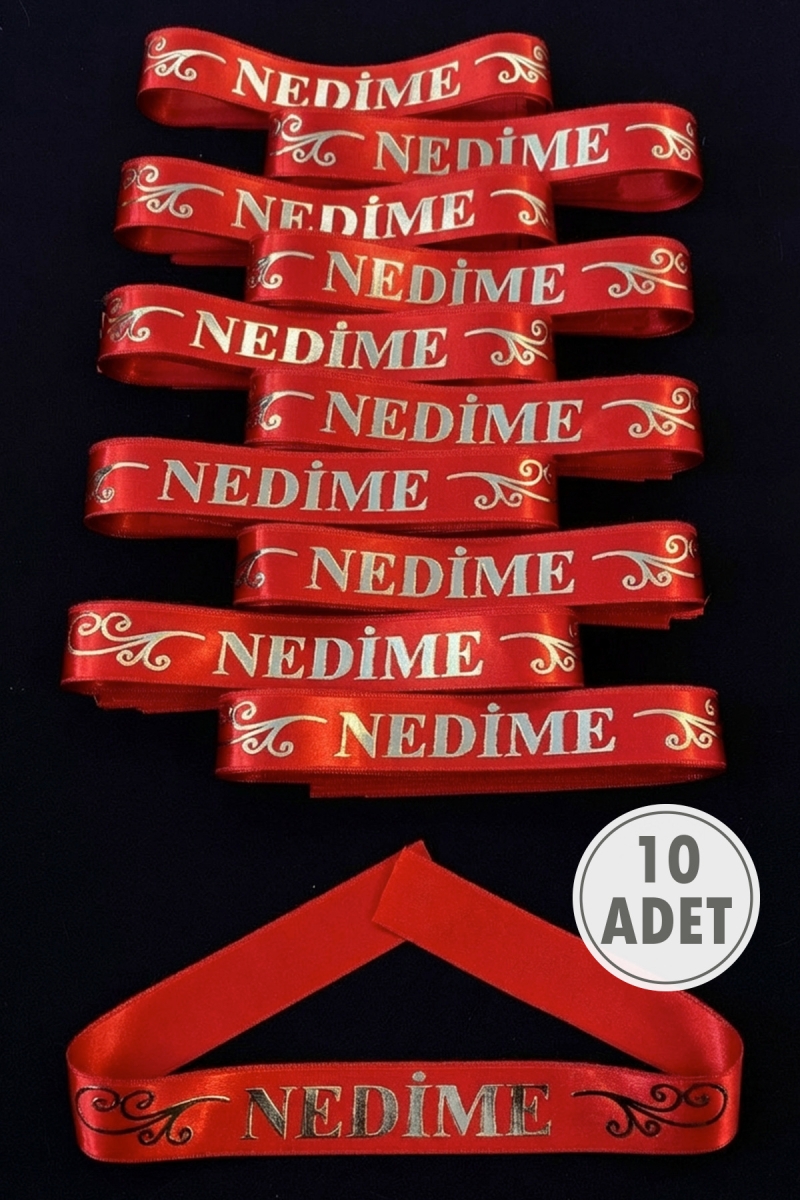 Kırmızı Gümüş Nedime Kol Kurdele, 10 Adet Kolluk Bileklik Bant, Kına Gecesi Düğün Bride Bekarlığa