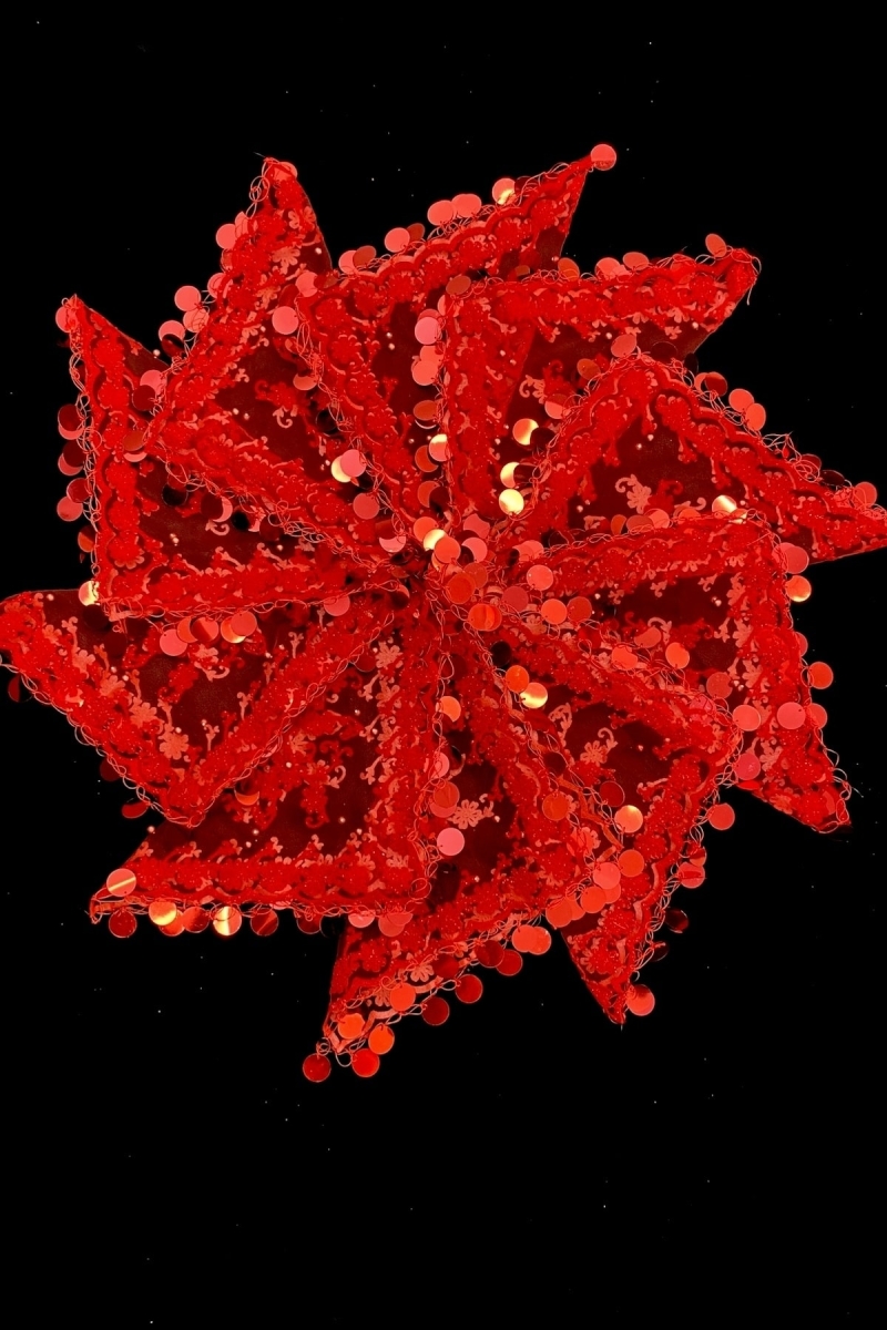 Kırmızı Halay Mendili, Gelin Mendili, Simli Pullu Incili Hediyelik Mendil 5 Adet