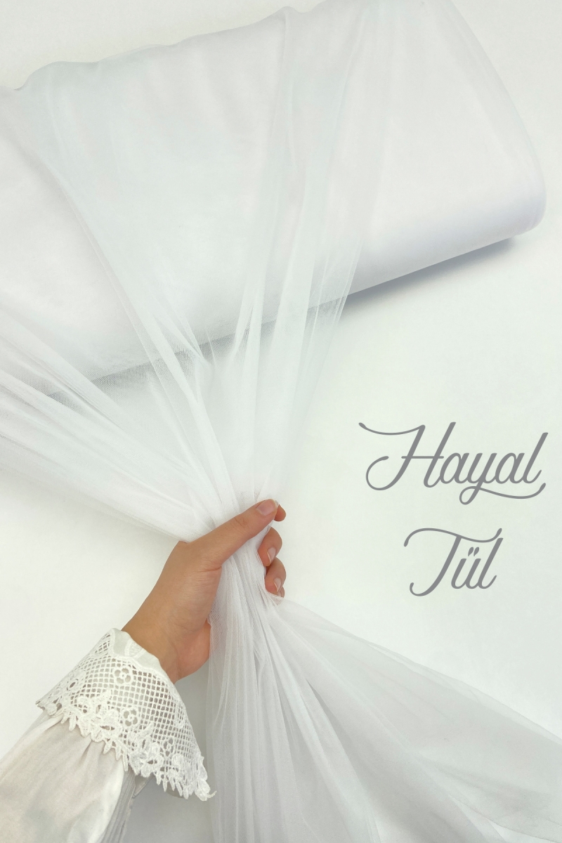 Beyaz Hayal Tül, Nişan Çeyiz Bohça Kapı Doğum Günü Parti Süsleme, Gelin Abiye Türban 100x300cm