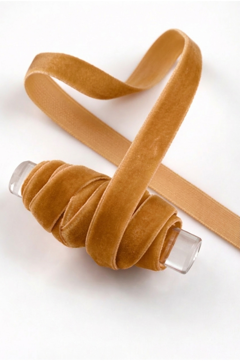 Kapiçino Kadife Kurdele 1cm 5mt, Gelin, Damat, Bohça, Nişan, Çeyiz, Nikah, Hediye, Şeker, Süsleme