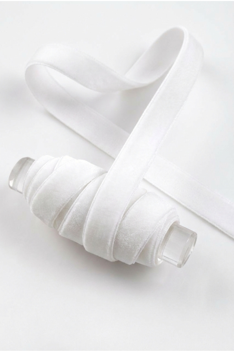 Beyaz Kadife Kurdele 1cm 5mt, Gelin, Damat, Bohça, Nişan, Çeyiz, Nikah, Hediye, Şeker, Süsleme