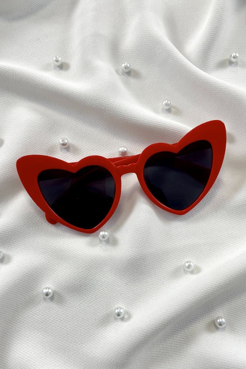 Kırmızı Kalpli Gelin Damat Gözlük, Bride Akım After Parti Düğün Kına Eğlence Gözlüğü