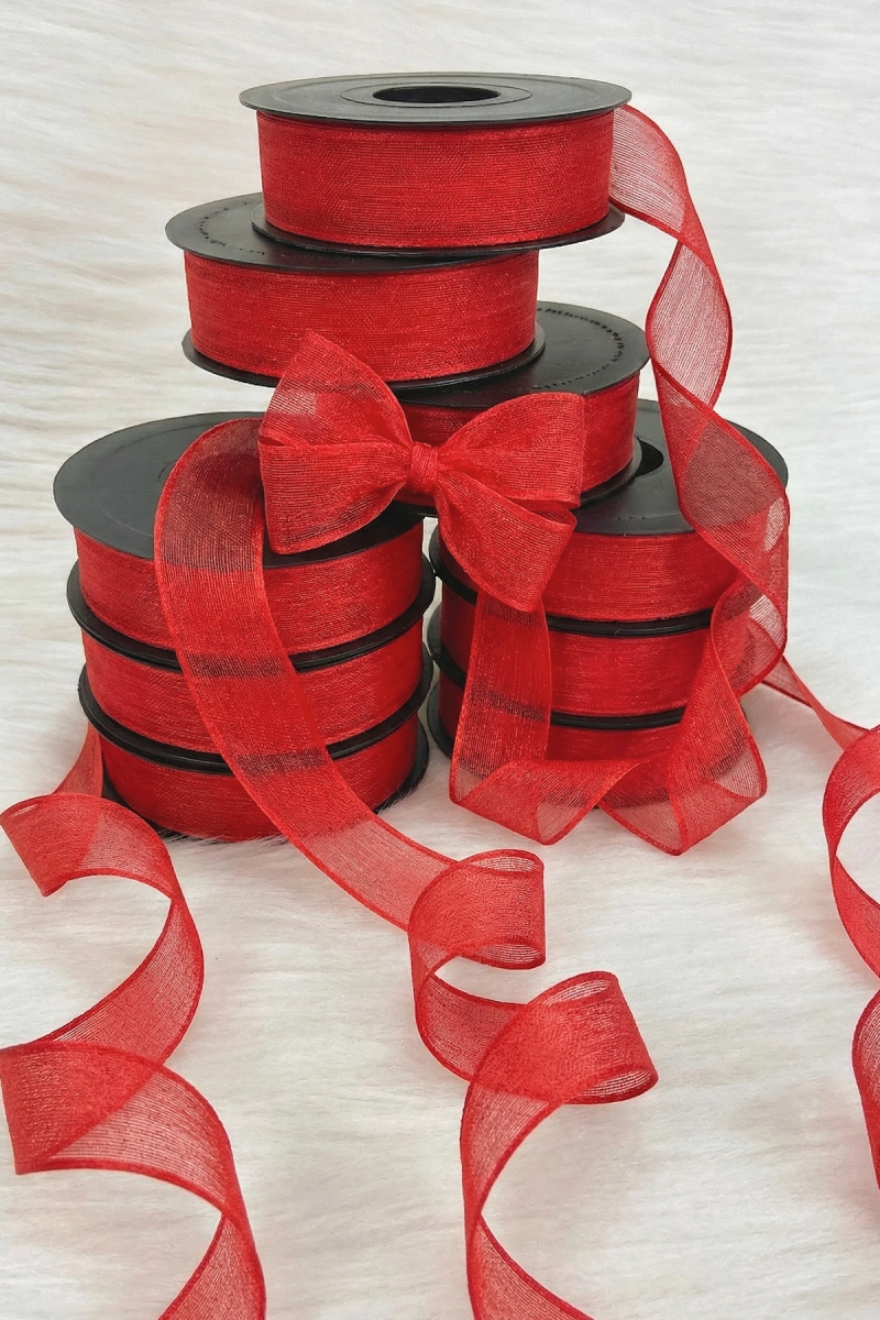 Kırmızı Keten Nopeli Kurdele 2,5 Cm 20 Metre, Bohça Çeyiz Özel Gün Hediye Süsleme Kurdelesi
