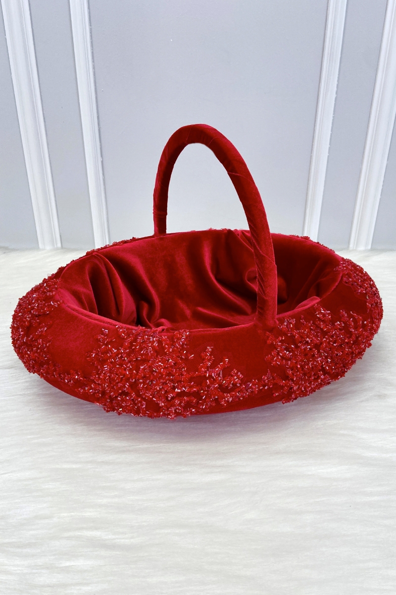 Kırmızı Kına Gecesi Gelin Sepeti, Lüks İthal Kadife Cam Boncuk, Nişan Nikah Düğün Sünnet Bride Söz