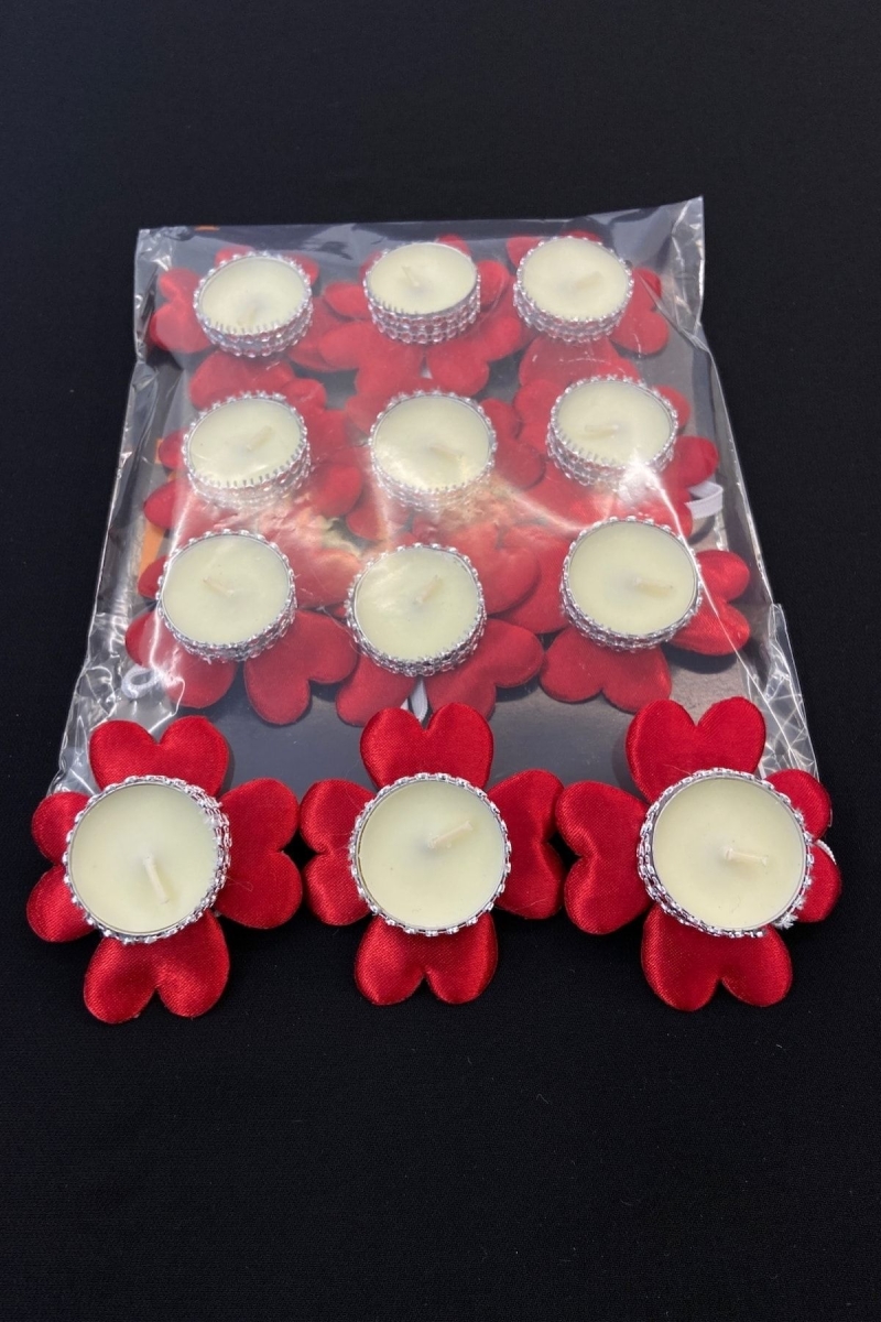 Kırmızı Nedime El Mumu, 12 Adet, Düğün, Kına Gecesi, Kına Mumu, Bride, Sünnet, Bekarlığa Veda