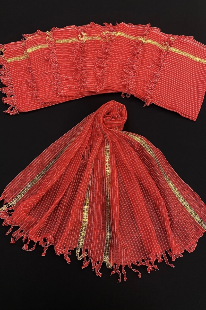 Kırmızı Nedime Şalı, Gelin Arabası Düğün Konvoy Sünnet Havlu Süsü, Kına Gecesi Hediyeliği 10 Adet