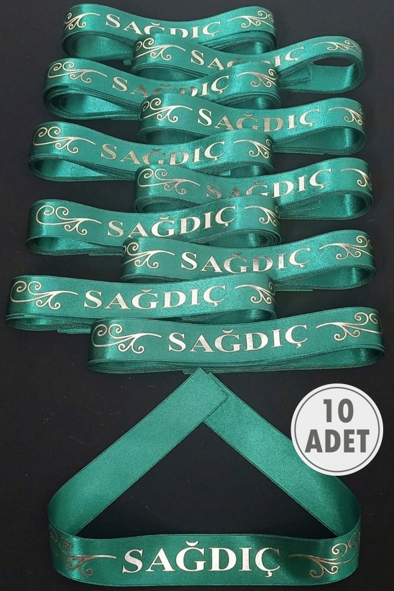 Kolluk Yeşil Gümüş Sağdıç Kol Kurdele, 10 Adet Bileklik Bant, Kına Gecesi Düğün Bride Bekarlığa Veda