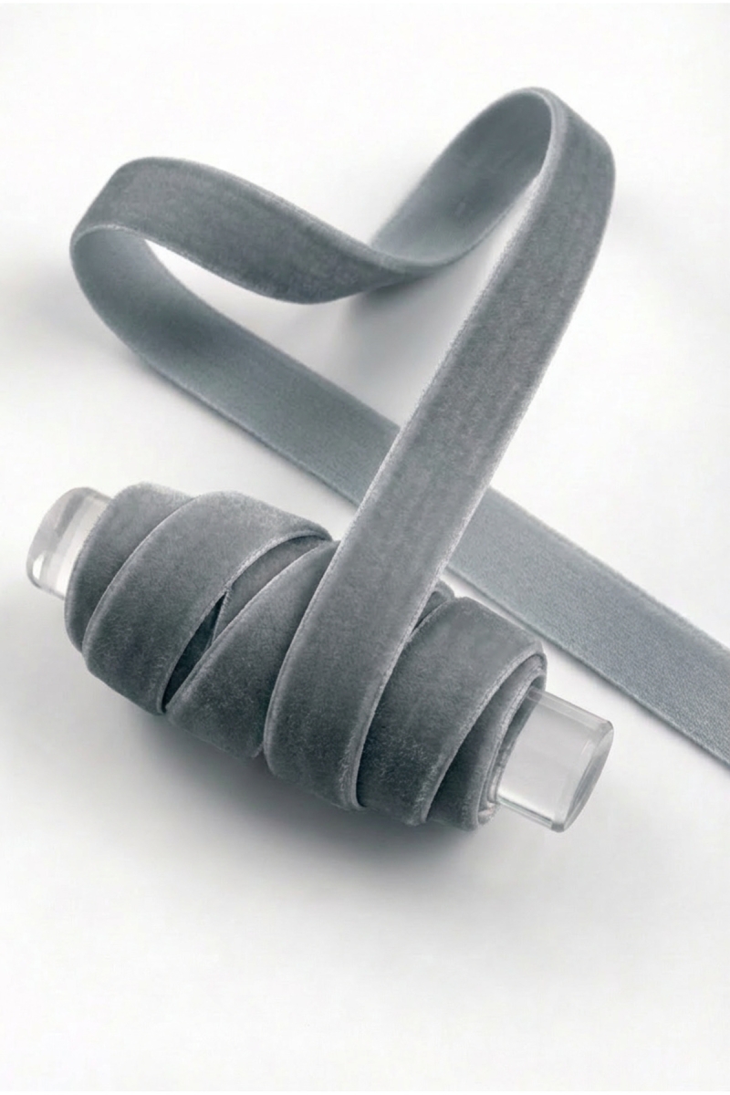 Koyu Gri Kadife Kurdele 1cm 5mt, Gelin, Damat, Bohça, Nişan, Çeyiz, Nikah, Hediye, Şeker, Süsleme