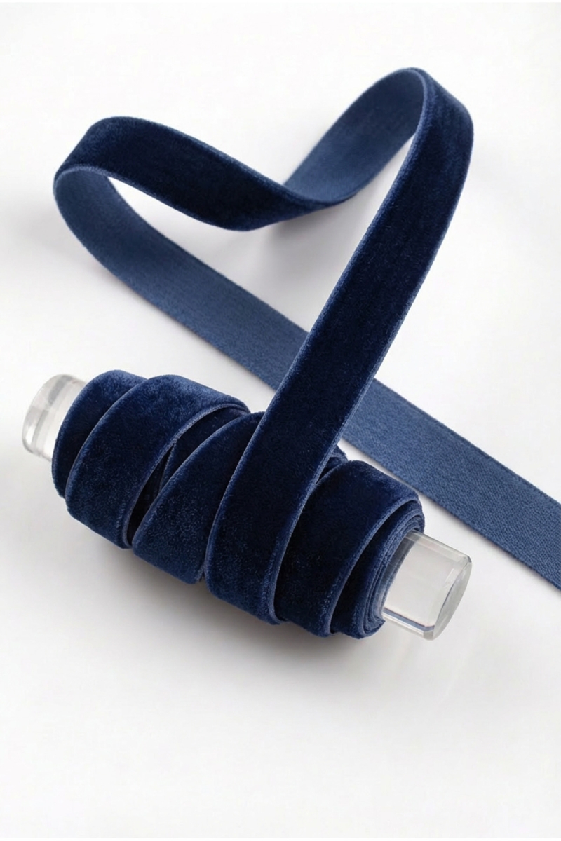 Koyu Lacivert Kadife Kurdele 1cm 5mt, Gelin, Bohça, Nişan, Çeyiz, Nikah, Hediye, Şeker, Süsleme